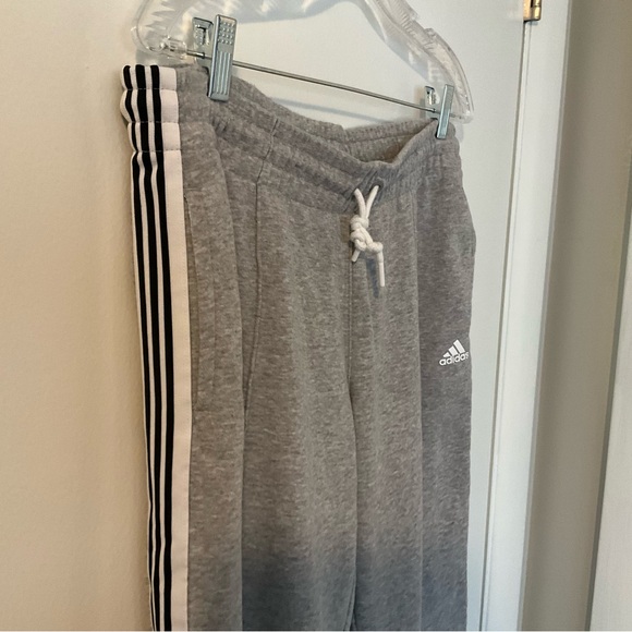 Adidas Gray with White stripe Capri Joggers - Picture 2 of 3